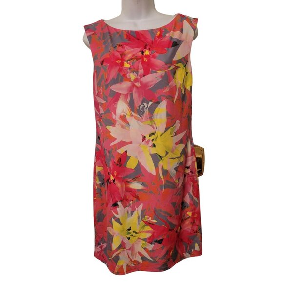 Trina Turk Floral Sheath Sleeveless Dress M Tropical FELANA 2 Beach Cruise - Picture 2 of 7
